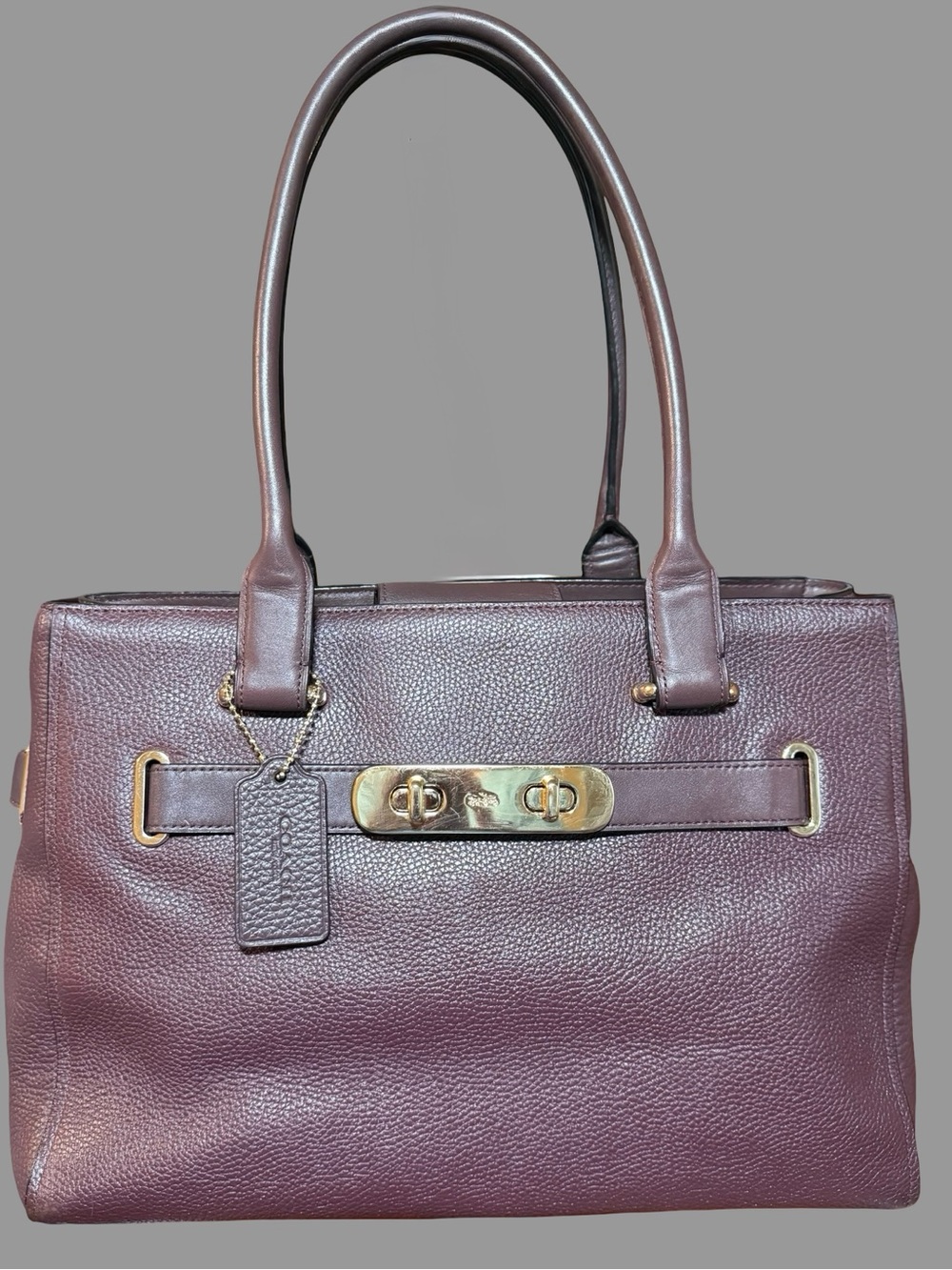 Authentic Coach Swagger Carryall Satchel Tote in Polished Pebble Leather #36488